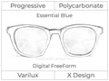 Progressive - Varilux - X Design - Digital FreeForm - Polycarbonate - Smart Blue Filter