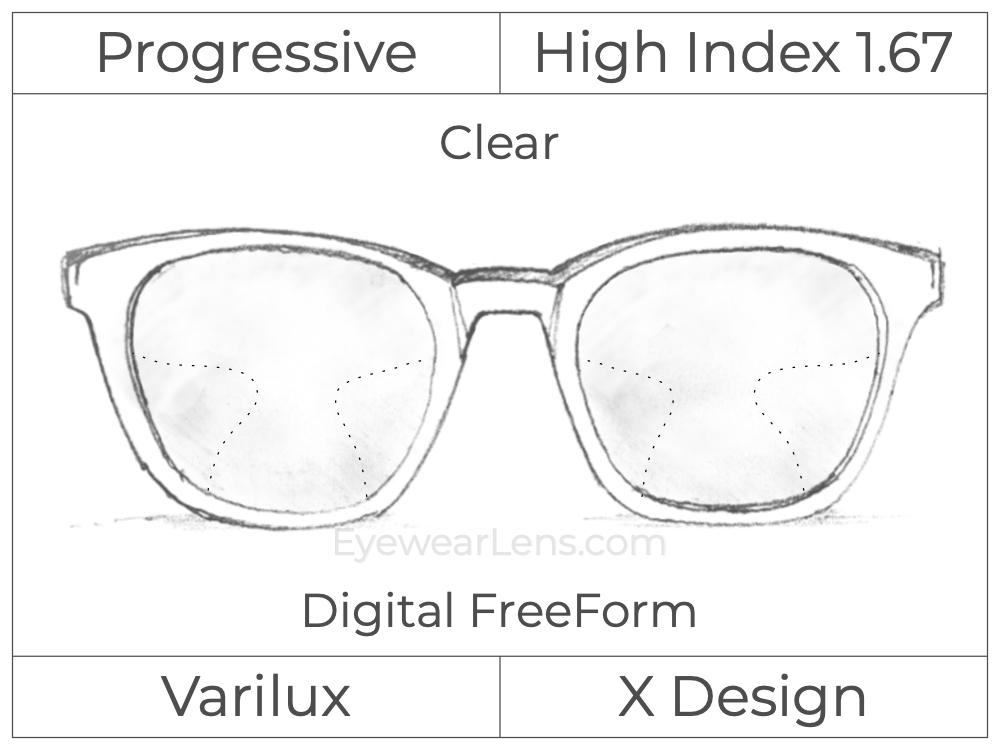 Progressive - Varilux - X Design - Digital FreeForm - High Index 1.67 - Clear