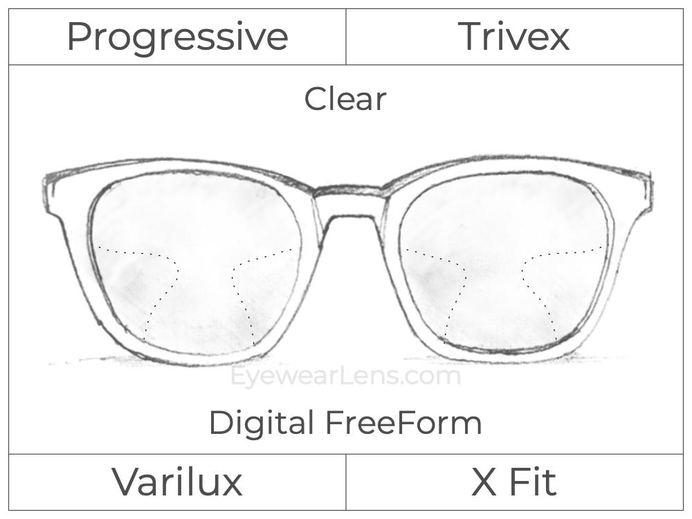 Progressive - Varilux - X Fit - Digital FreeForm - Trivex - Clear