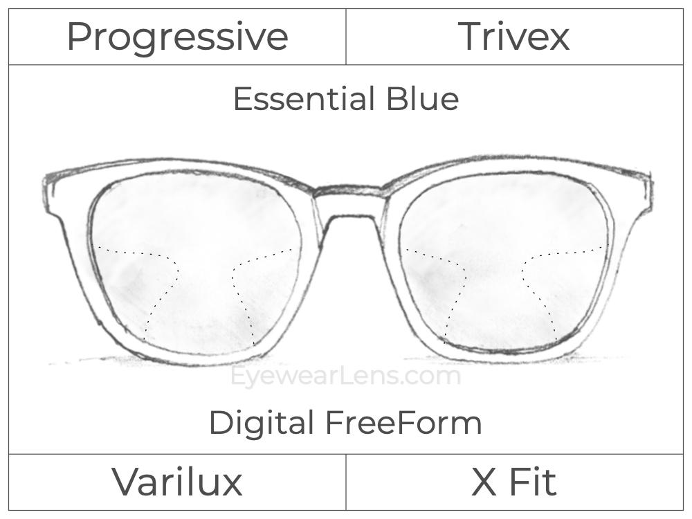 Progressive - Varilux - X Fit - Digital FreeForm - Trivex - Smart Blue Filter