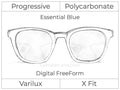 Progressive - Varilux - X Fit - Digital FreeForm - Polycarbonate - Smart Blue Filter