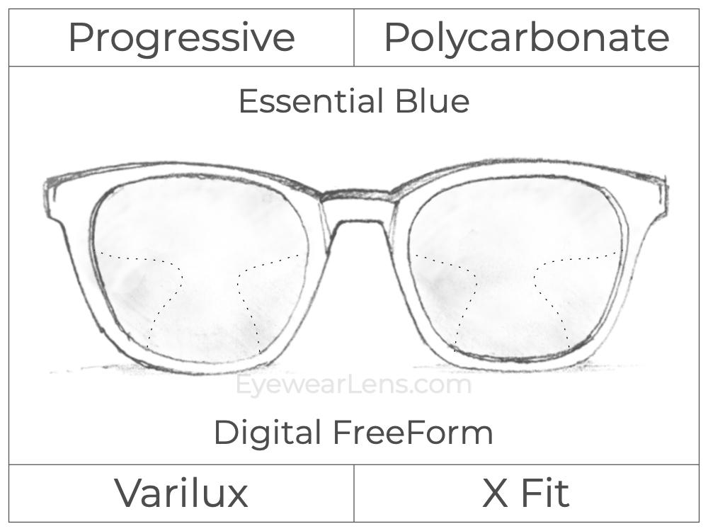 Progressive - Varilux - X Fit - Digital FreeForm - Polycarbonate - Essential Blue Series