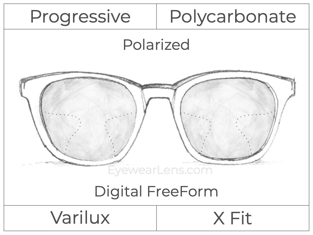 Progressive - Varilux - X Fit - Digital FreeForm - Polycarbonate - Polarized