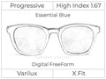 Progressive - Varilux - X Fit - Digital FreeForm - High Index 1.67 - Smart Blue Filter
