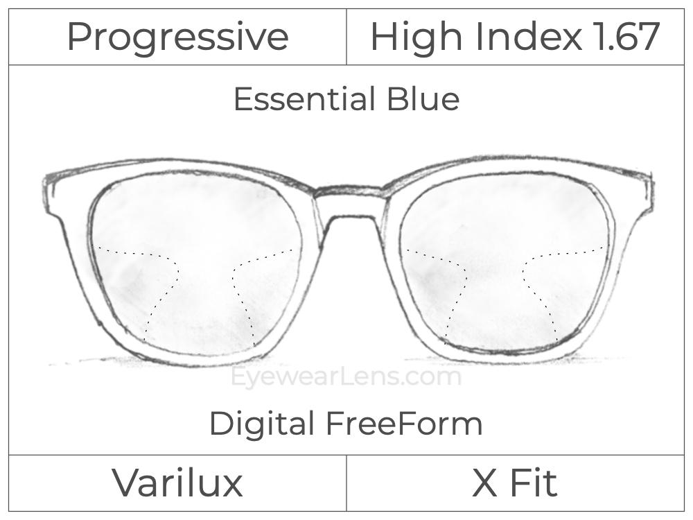 Progressive - Varilux - X Fit - Digital FreeForm - High Index 1.67 - Smart Blue Filter