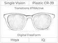 Single Vision - Plastic - Hoya iQ - Digital FreeForm - Transitions XTRActive - Spherical