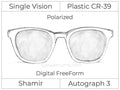 Single Vision - Plastic - Shamir Autograph 3 - Digital FreeForm - Polarized - Aspheric