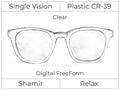 Single Vision - Plastic - Shamir Relax - Digital FreeForm - Clear - Aspheric