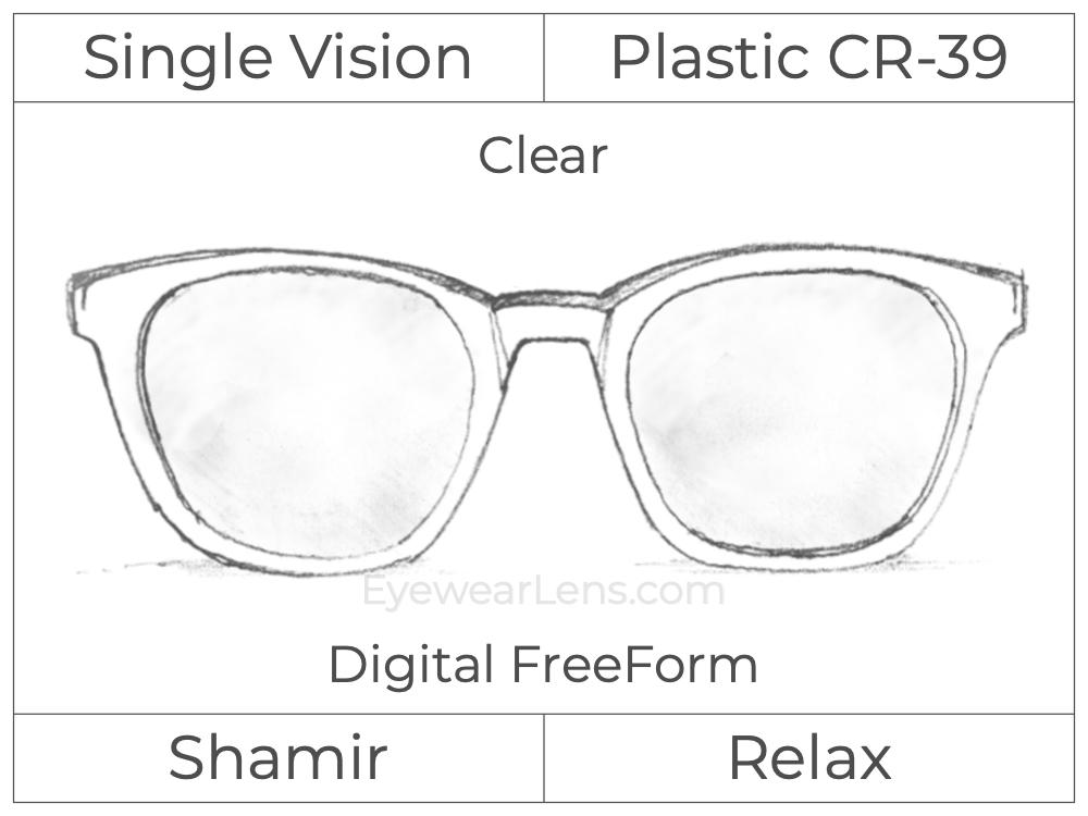 Single Vision - Plastic - Shamir Relax - Digital FreeForm - Clear - Aspheric