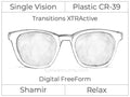Single Vision - Plastic - Shamir Relax - Digital FreeForm - Transitions XTRActive - Aspheric