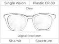 Single Vision - Plastic - Shamir Spectrum - Digital FreeForm - Clear - Aspheric