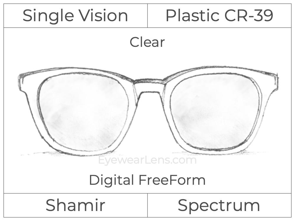 Single Vision - Plastic - Shamir Spectrum - Digital FreeForm - Clear - Aspheric