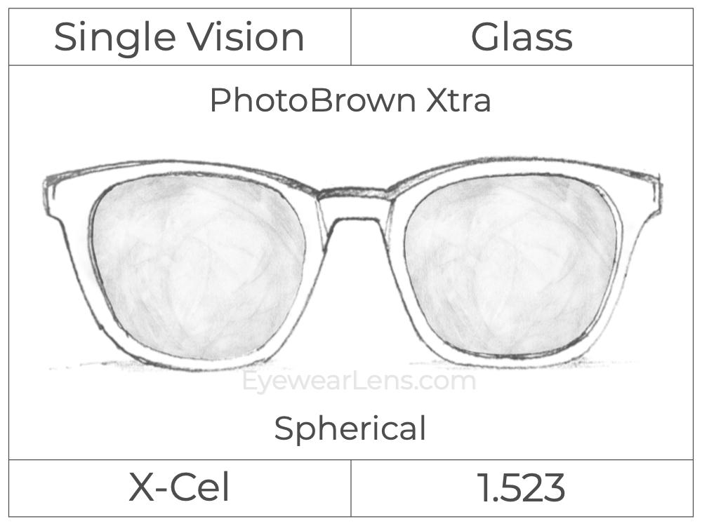 Single Vision - Glass - Spherical - PhotoBrown Xtra