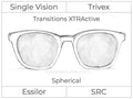 Single Vision - Trivex - Transitions XTRActive - Spherical