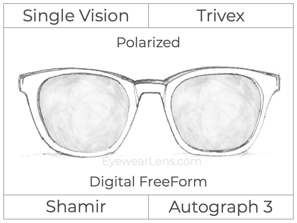 Single Vision - Trivex - Shamir Autograph 3 - Digital FreeForm - Polarized - Aspheric