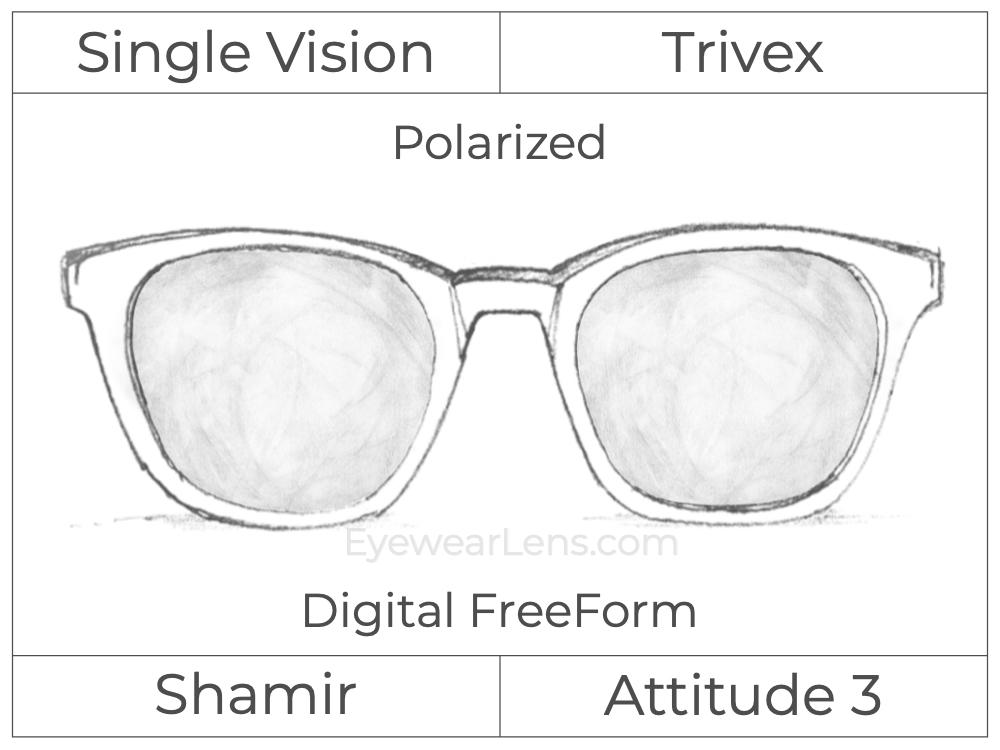 Single Vision - Trivex - Shamir Attitude 3 - Digital FreeForm - Polarized - Aspheric