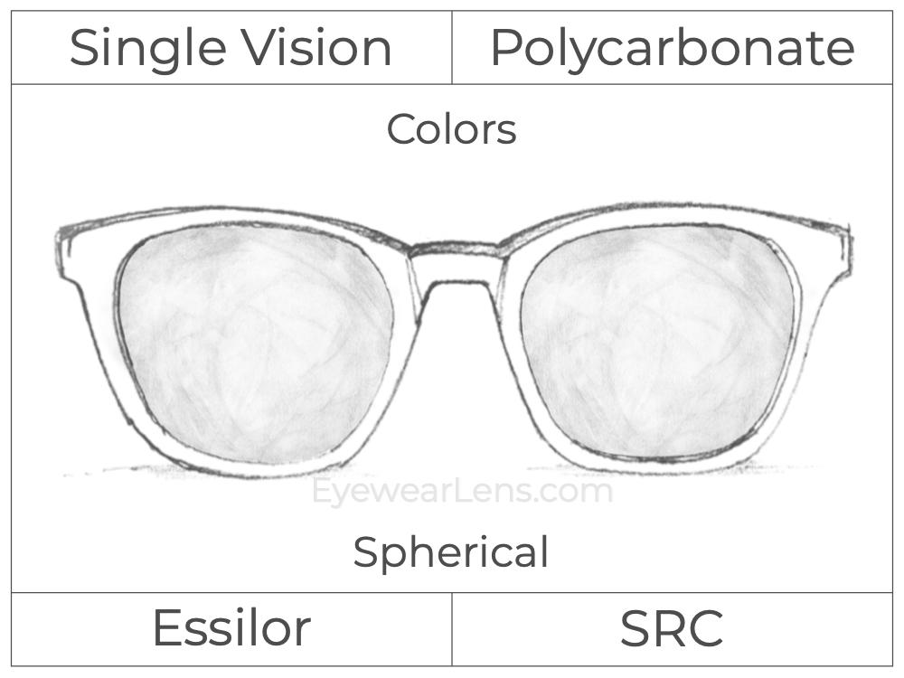 Single Vision - Polycarbonate - Essilor Colors - Spherical