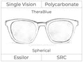 Single Vision - Polycarbonate - TheraBlue - Spherical
