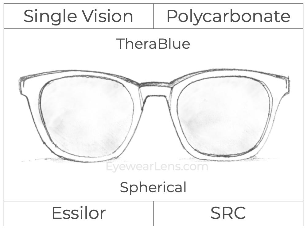 Single Vision - Polycarbonate - TheraBlue - Spherical