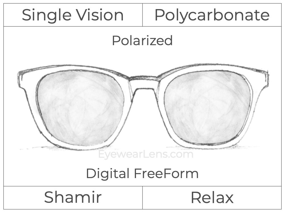 Single Vision - Polycarbonate - Shamir Relax - Digital FreeForm - Polarized - Aspheric