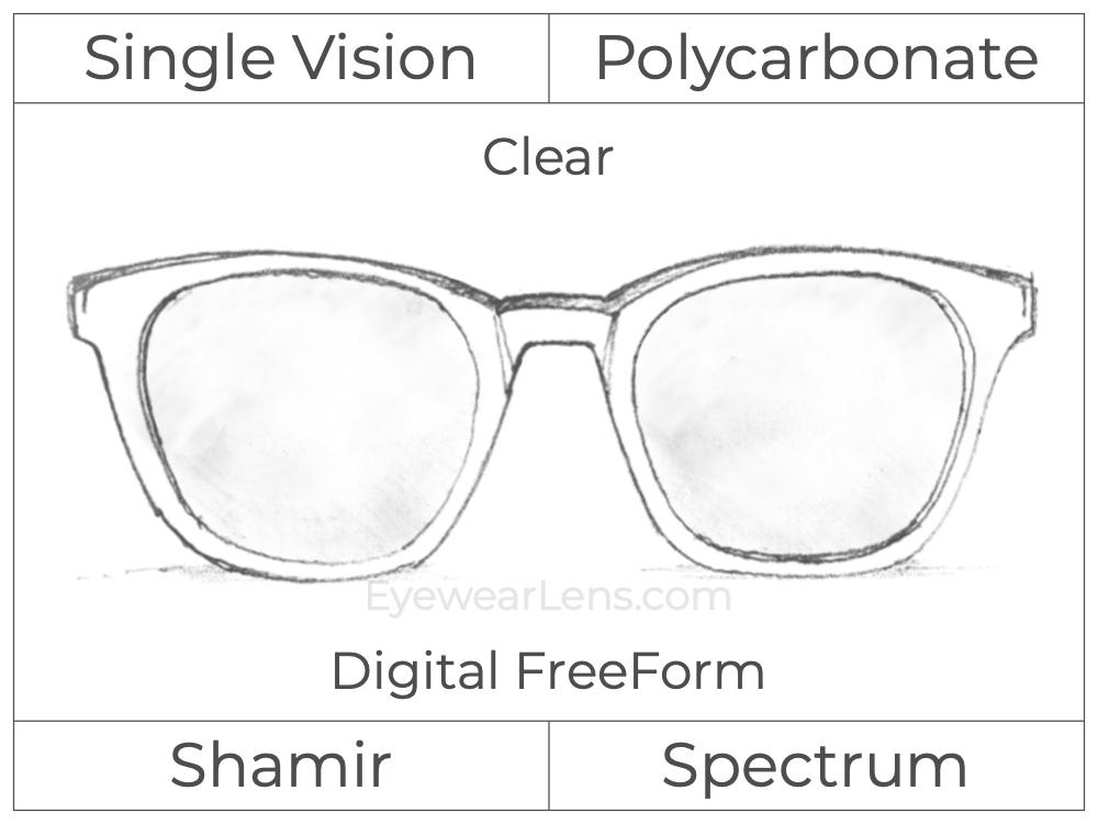 Single Vision - Polycarbonate - Shamir Spectrum - Digital FreeForm - Clear - Aspheric