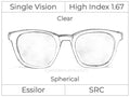 Single Vision - High Index 1.67 - Clear - Spherical