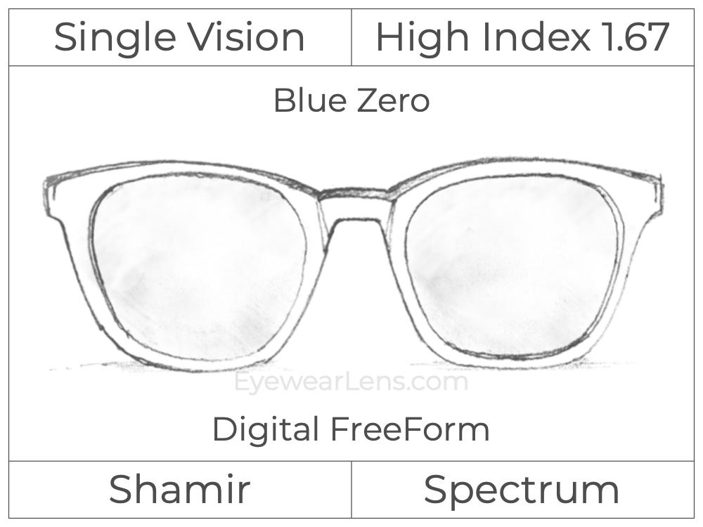 Single Vision - High Index 1.67 - Shamir Spectrum - Digital FreeForm - Blue Zero - Aspheric