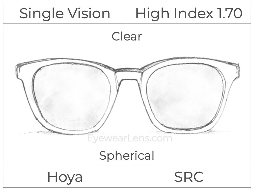 Single Vision - High Index 1.70 - Hoya - Clear - Spherical