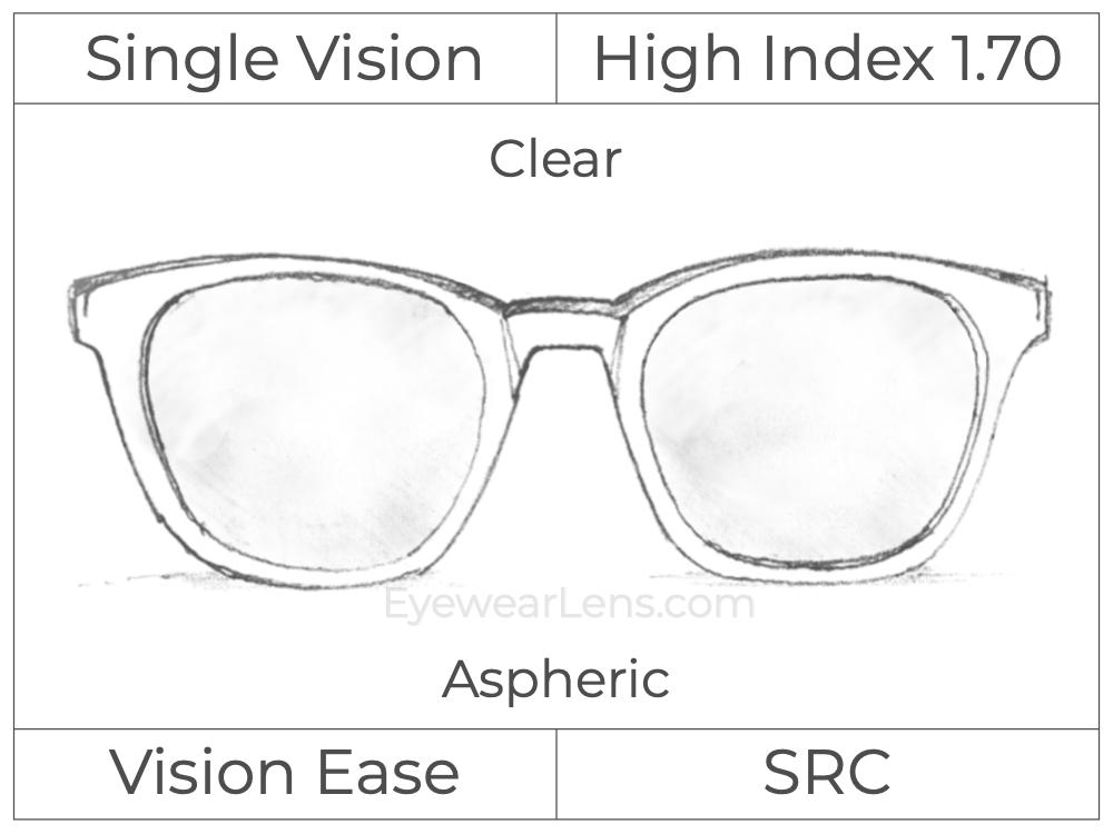 Single Vision - High Index 1.70 - Clear - Aspheric