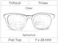 Trifocal - Flat Top 7X28 - Trivex - Spherical - Clear