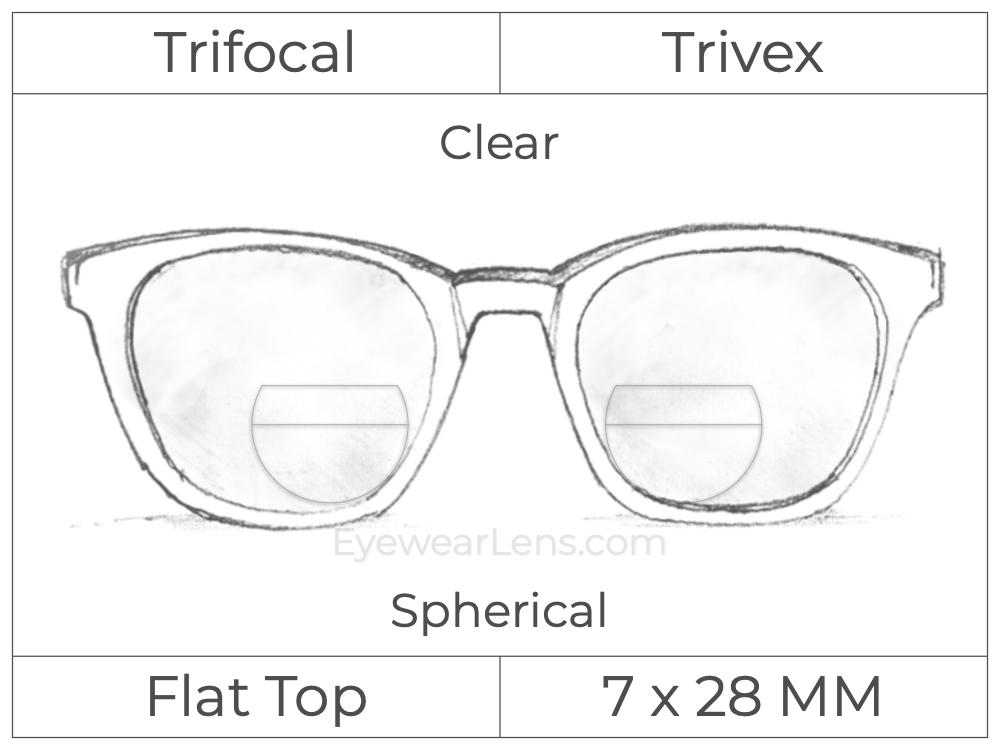Trifocal - Flat Top 7X28 - Trivex - Spherical - Clear