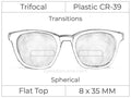 Trifocal - Flat Top 8X35 - Plastic - Spherical - Transitions Signature